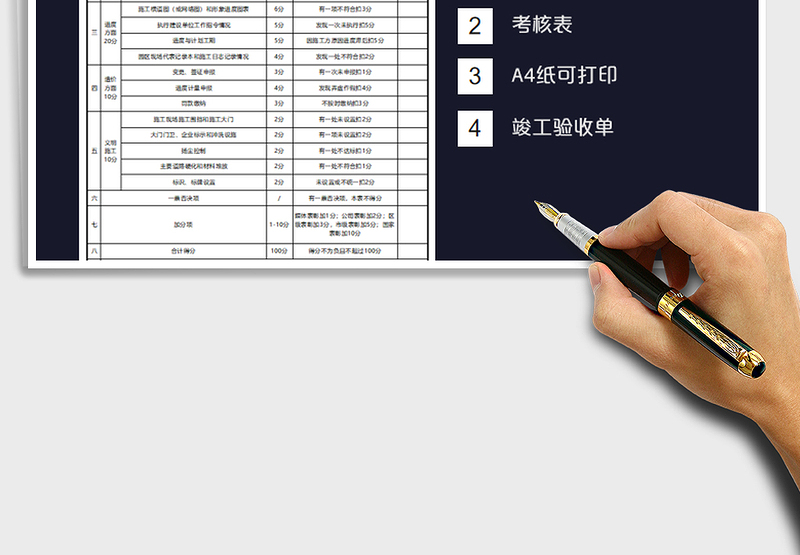 2025年施工单位考核评分表