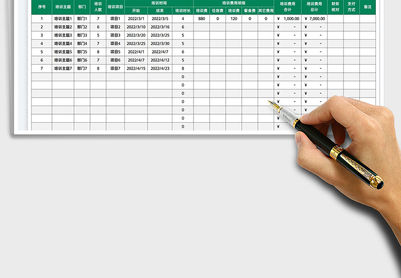 2025年度培训经费统计表免费下载