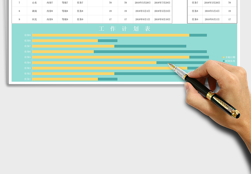 工作自动计算计划表