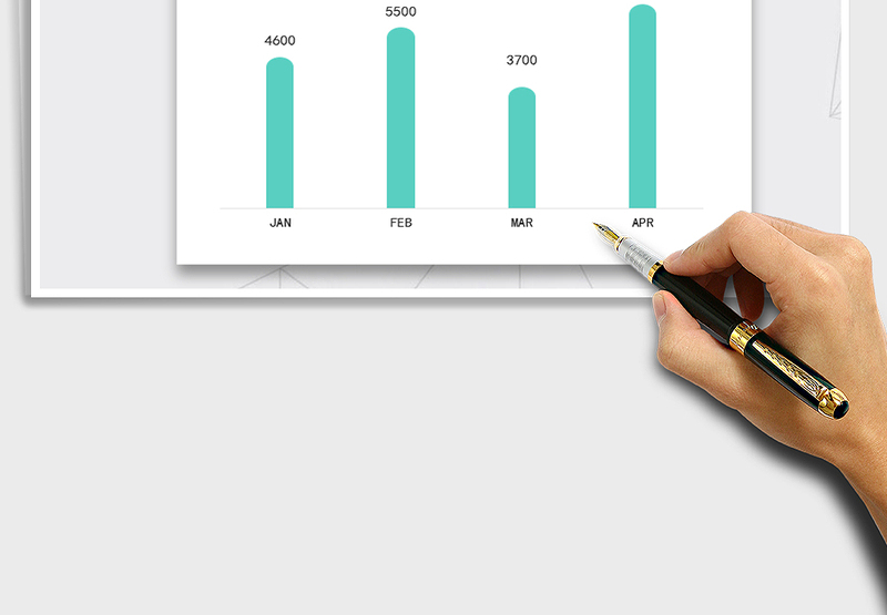 2025创意EXCEL柱形图( 淡雅圆角）免费下载