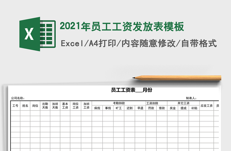 2025年员工工资发放表模板