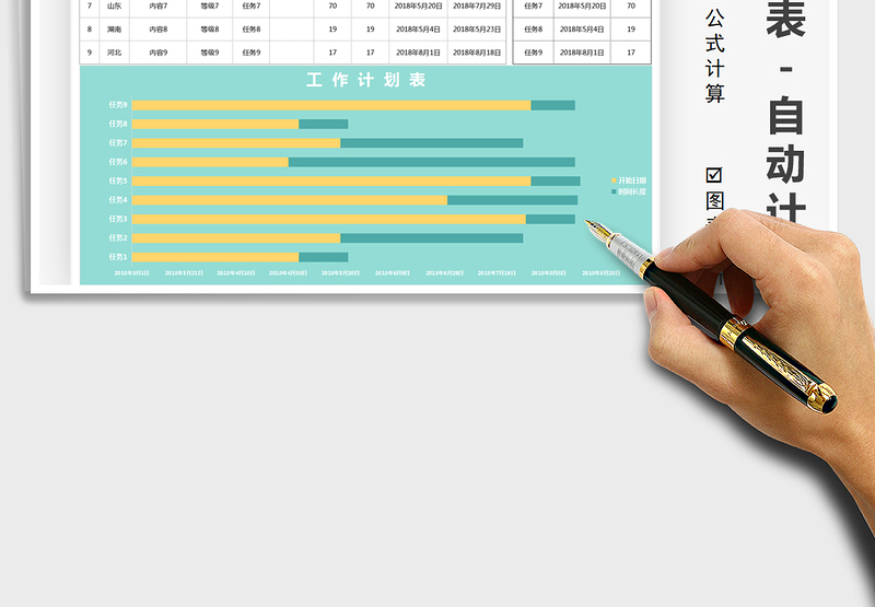 2025年工作计划表-公式自动计算