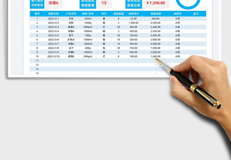 2025商品销售数据统计查询报表免费下载
