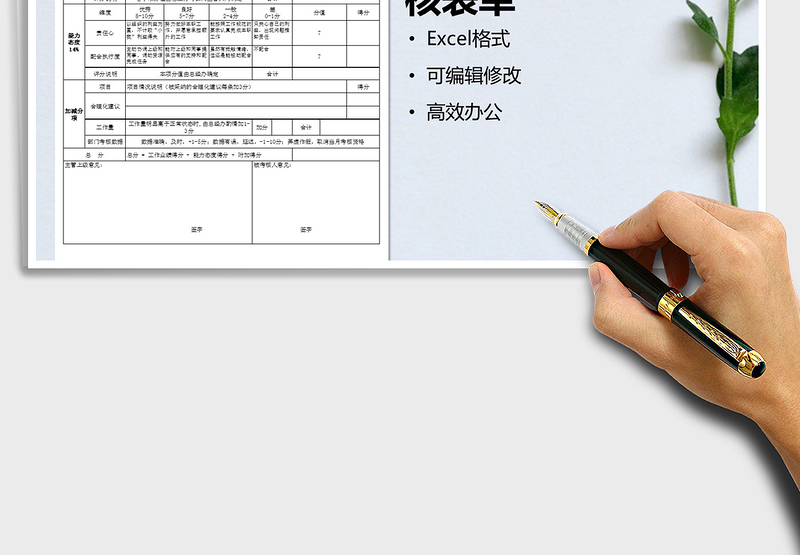 2025年生产主管级绩效考核表单