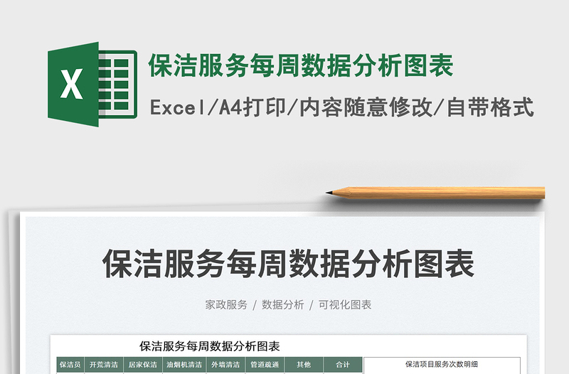 2025保洁服务每周数据分析图表免费下载