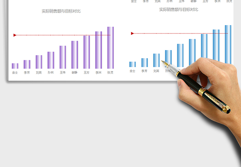 2025年柱形图目标线免费下载