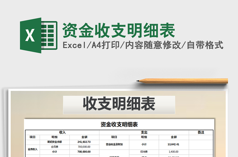 2025年资金收支明细表