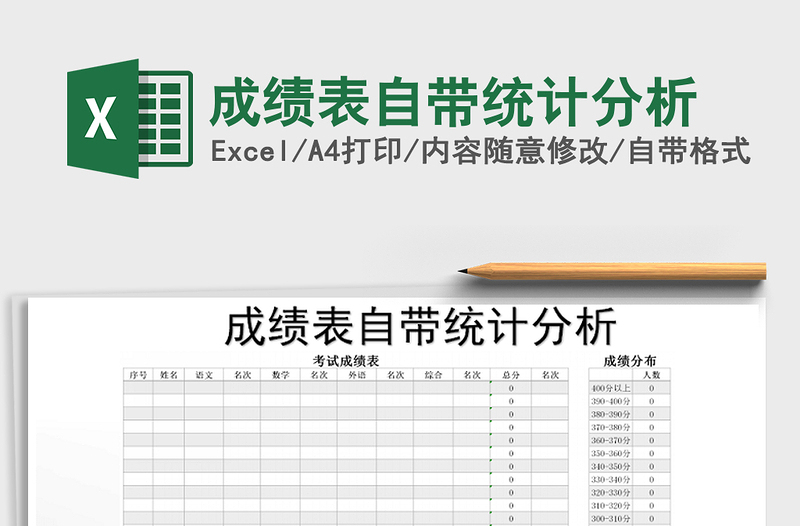 2025年成绩表自带统计分析