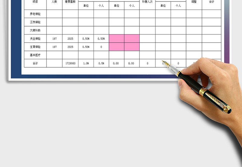 2025年社会保险缴费明细表