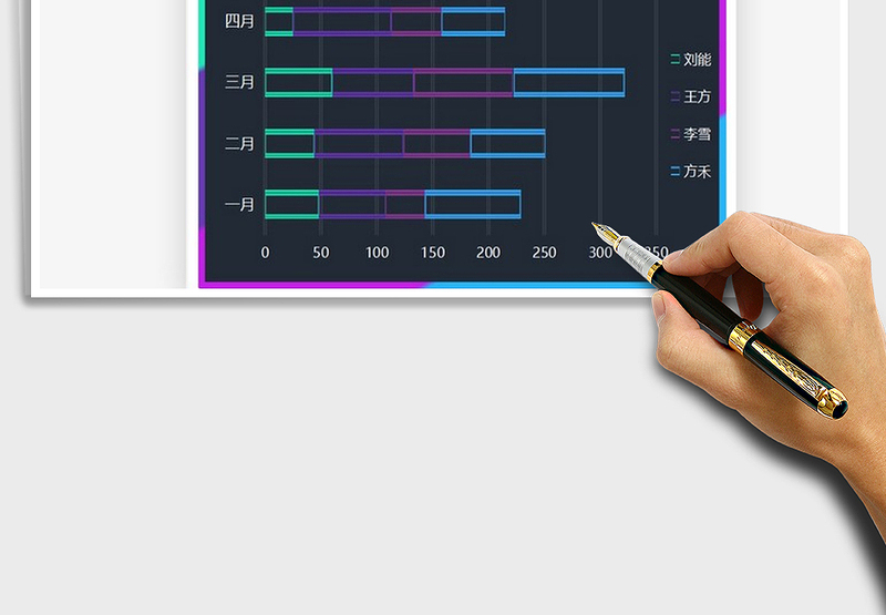 2025炫彩系列堆积条形图免费下载