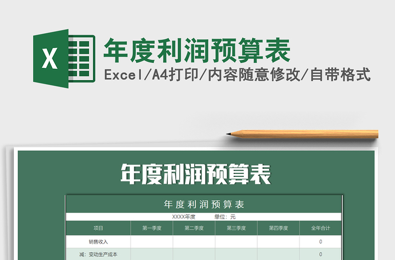 2025年年度利润预算表