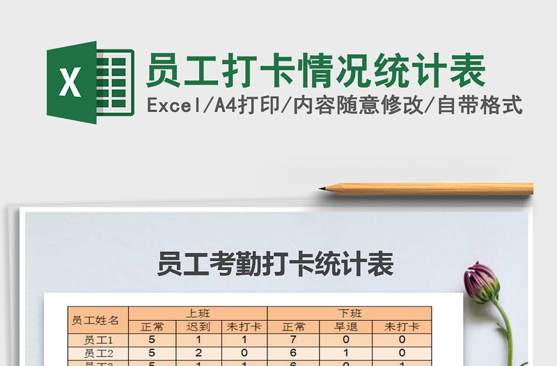 2025年员工打卡情况统计表