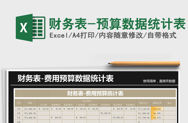 2025年财务表-预算数据统计表