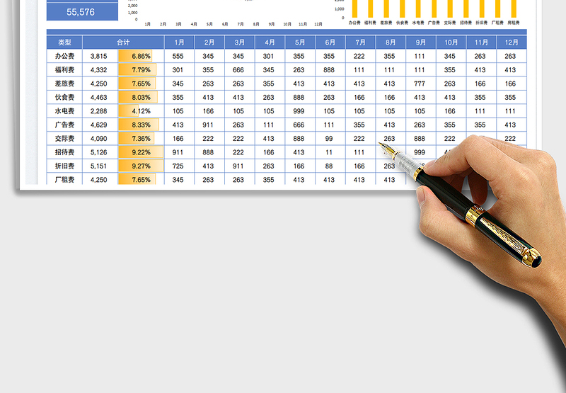 2025年度费用统计表免费下载