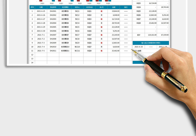 2025财务收支记账表（统计查询）免费下载