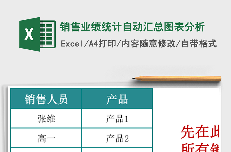 销售业绩统计自动汇总图表分析