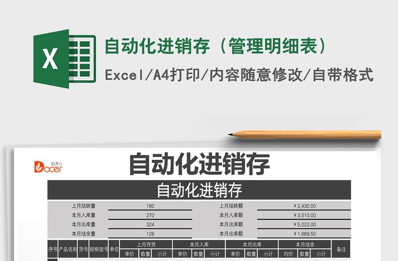 2025年自动化进销存（管理明细表）