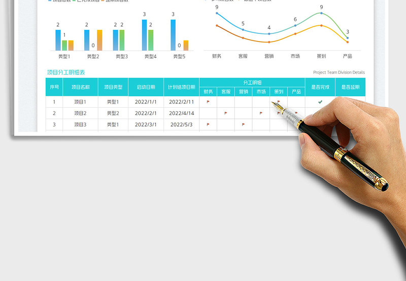 2025项目团队分工统计表免费下载
