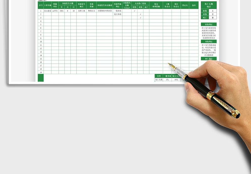 2025工程事故月报表免费下载