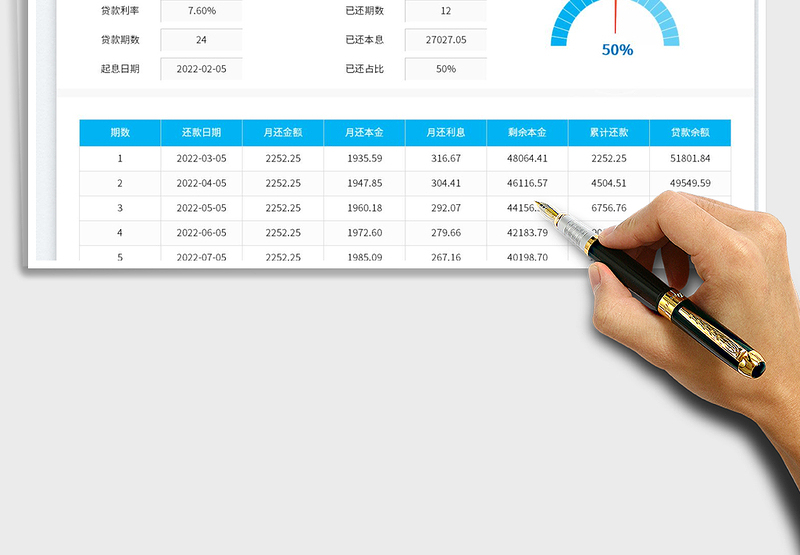 2025贷款还款计划表免费下载