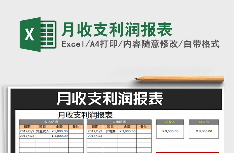 2025年月收支利润报表