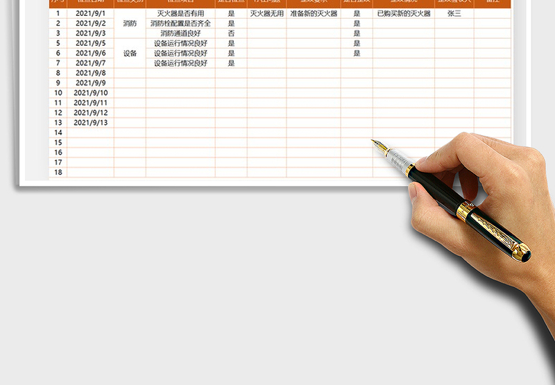 2025日常安全检查记录表免费下载