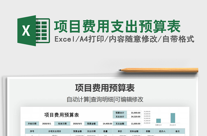 2025年项目费用支出预算表