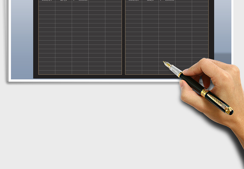 2025年收支记账表-自动统计，商务风免费下载