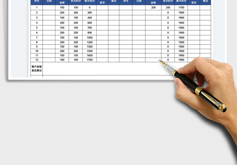2025VIP客户积分登记表免费下载