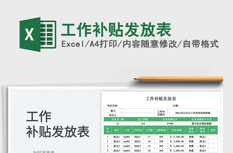 2025工作补贴发放表