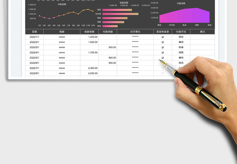 2025公司收款付款明细表免费下载