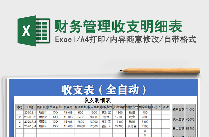 2025年财务管理收支明细表