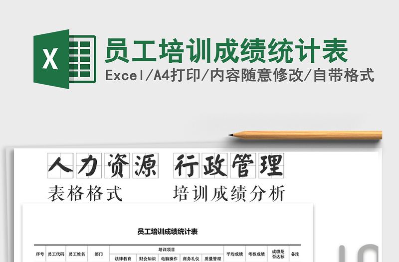 2025年员工培训成绩统计表免费下载