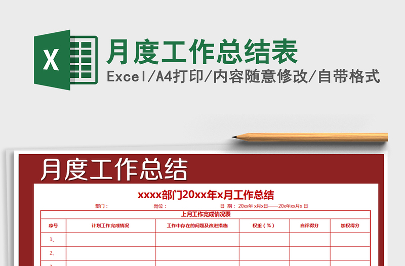 2025年月度工作总结表