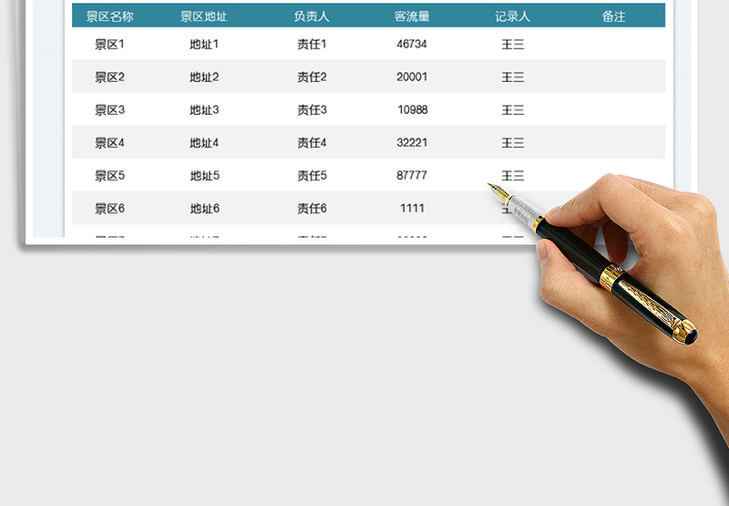 2025景区客流统计表免费下载