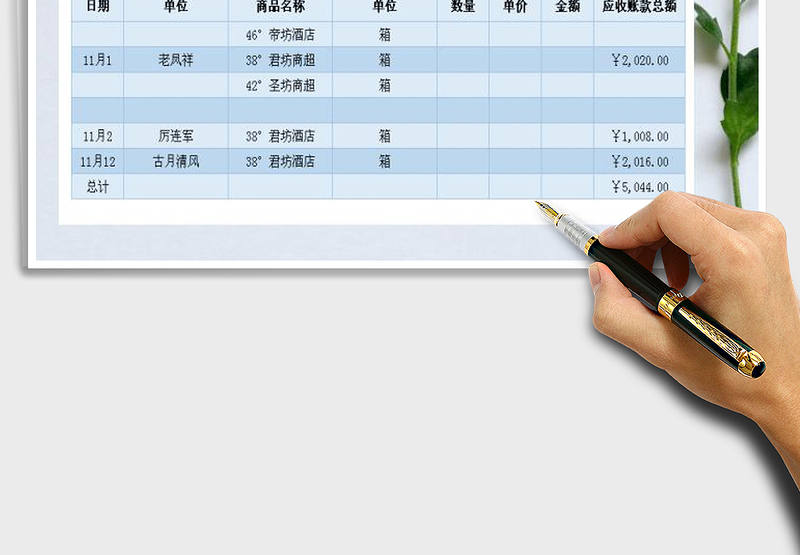 2025年收支记录之应收账款统计表免费下载