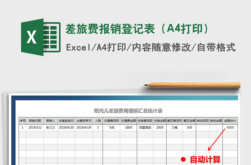 2025差旅费报销登记表（A4打印）免费下载