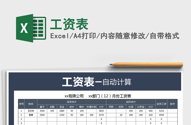 2025工资表免费下载