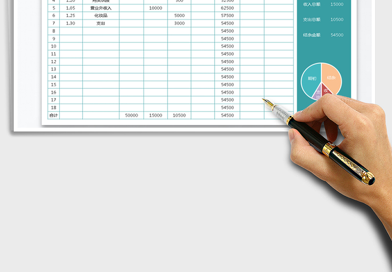 2025年自动计算收支明细表免费下载