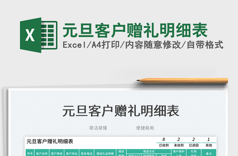 2025元旦客户赠礼明细表免费下载