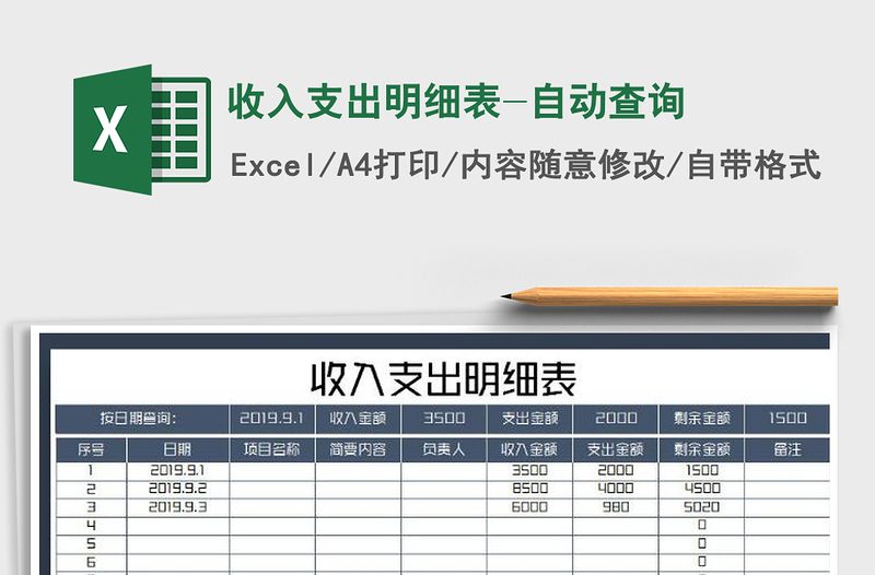 2025年收入支出明细表-自动查询