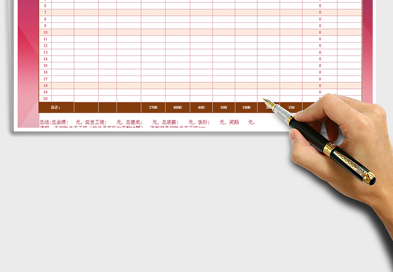 2025年销售员工资表模板免费下载