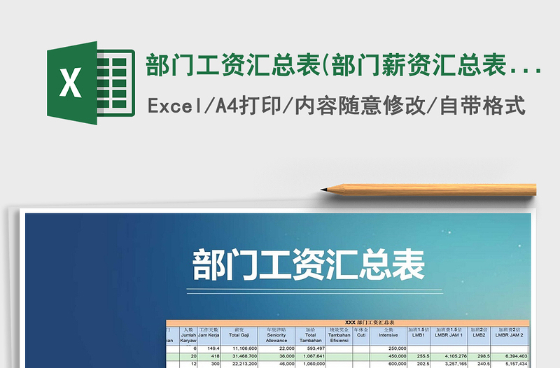 2025年部门工资汇总表(部门薪资汇总表)