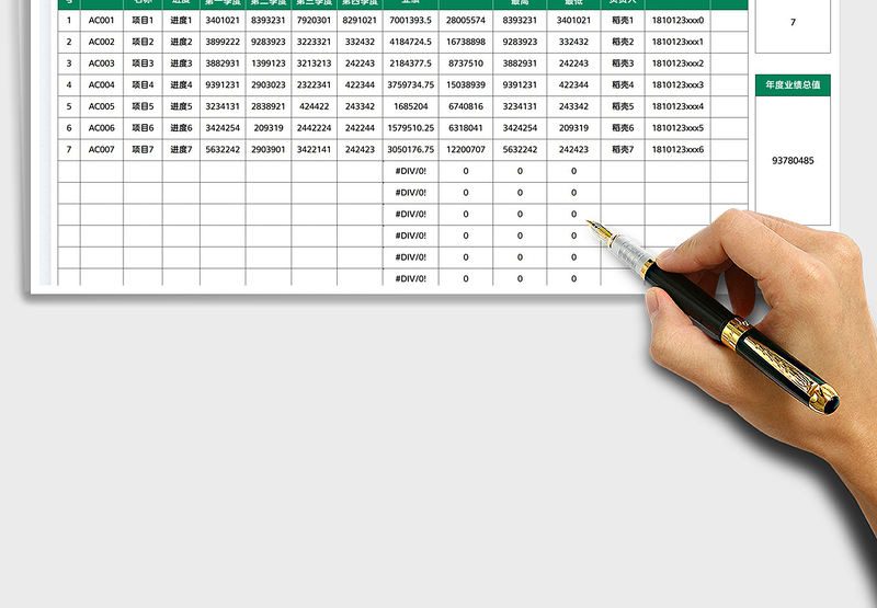 2025项目部绩效考核成绩汇总表免费下载