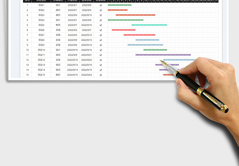 项目进度图-甘特图