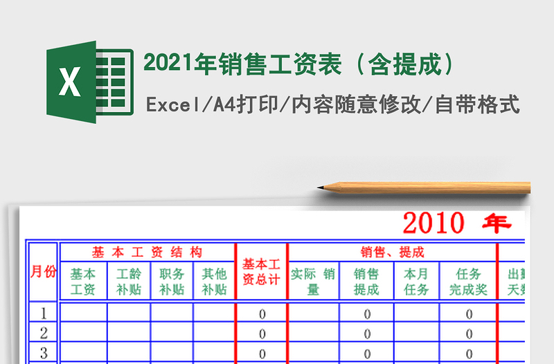 2025年销售工资表（含提成）