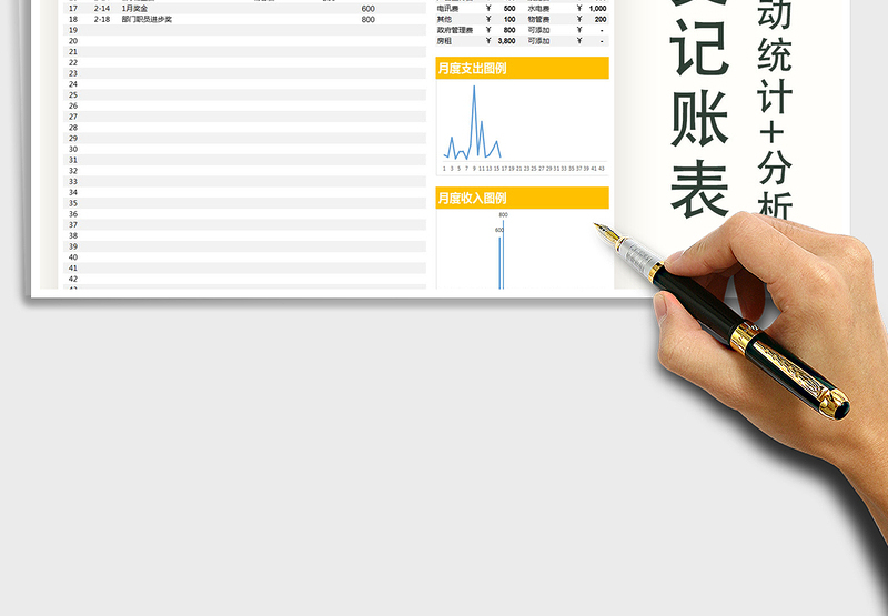 2025年收支记账表（自动计算）