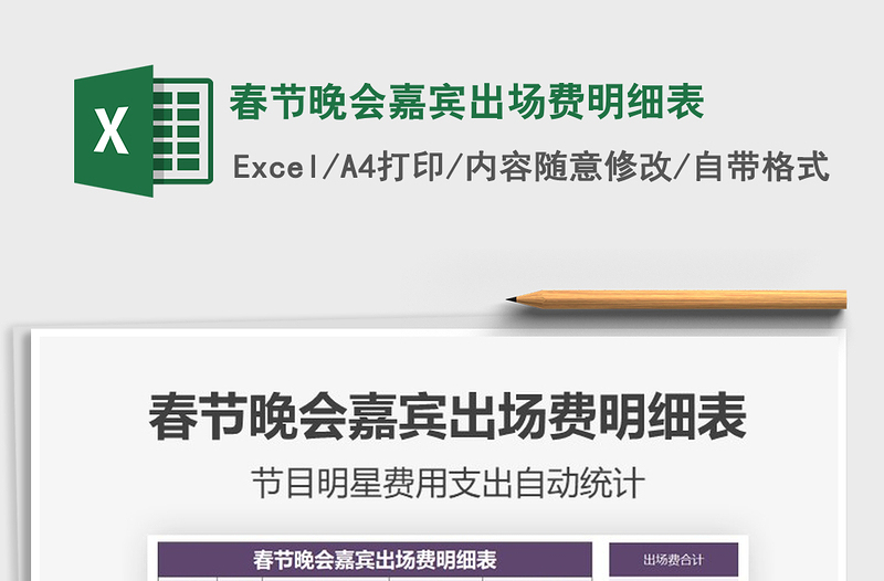 2025年春节晚会嘉宾出场费明细表