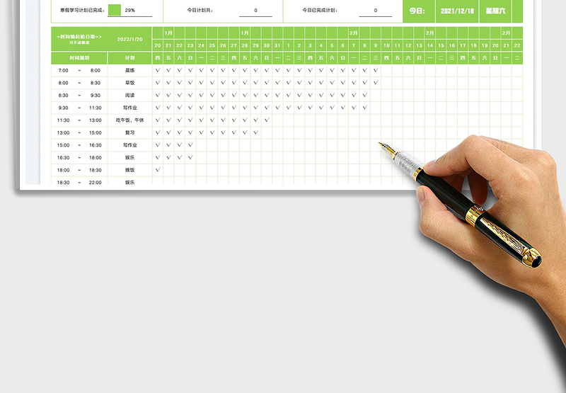 2025年寒假学习计划表