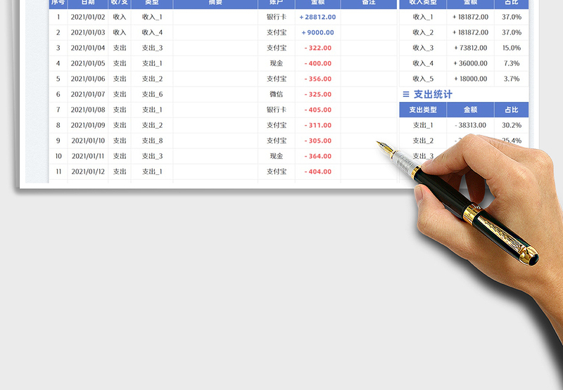 2025财务收支明细表免费下载